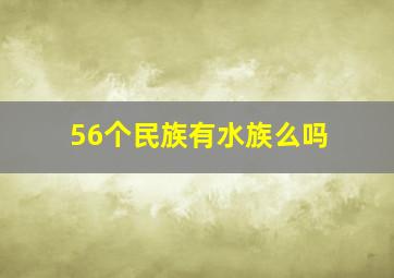 56个民族有水族么吗