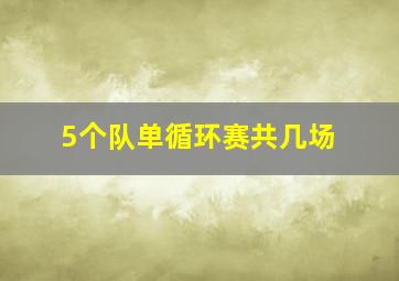 5个队单循环赛共几场