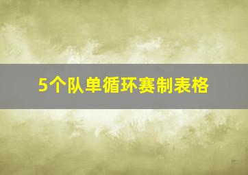 5个队单循环赛制表格