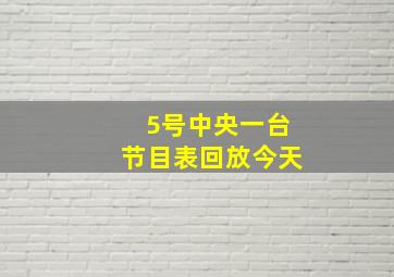 5号中央一台节目表回放今天