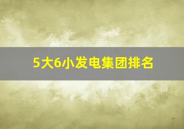 5大6小发电集团排名