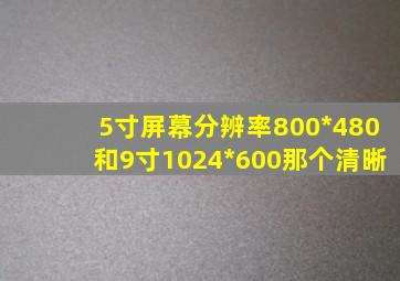 5寸屏幕分辨率800*480和9寸1024*600那个清晰