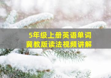 5年级上册英语单词冀教版读法视频讲解