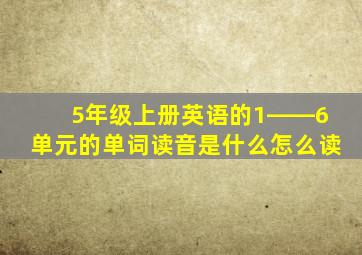 5年级上册英语的1――6单元的单词读音是什么怎么读