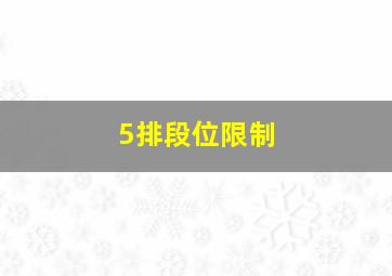 5排段位限制