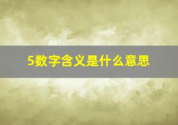 5数字含义是什么意思