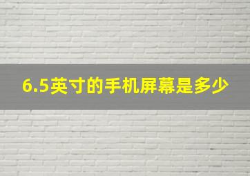 6.5英寸的手机屏幕是多少