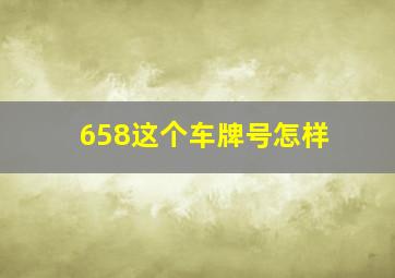 658这个车牌号怎样