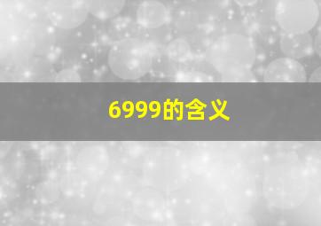 6999的含义