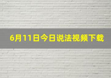 6月11日今日说法视频下载