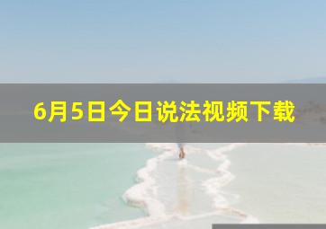 6月5日今日说法视频下载