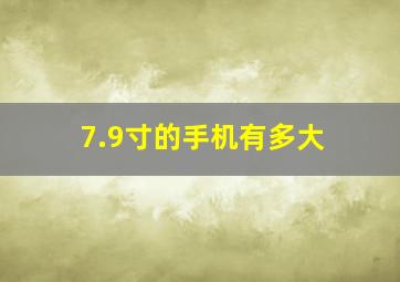 7.9寸的手机有多大