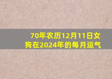 70年农历12月11日女狗在2024年的每月运气