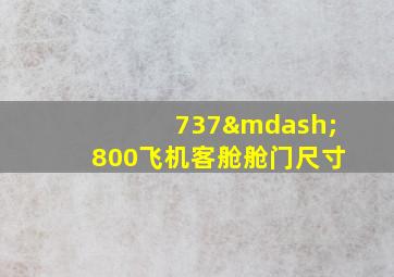 737—800飞机客舱舱门尺寸