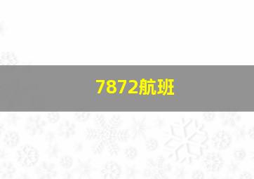 7872航班