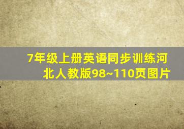 7年级上册英语同步训练河北人教版98~110页图片