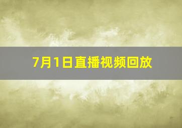 7月1日直播视频回放