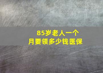 85岁老人一个月要领多少钱医保