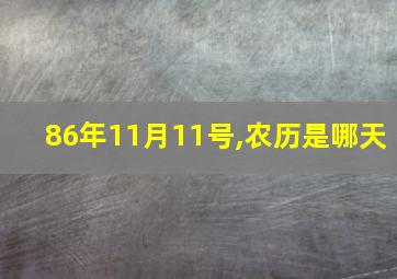 86年11月11号,农历是哪天