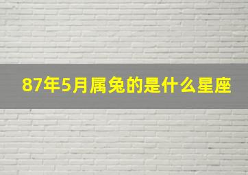 87年5月属兔的是什么星座