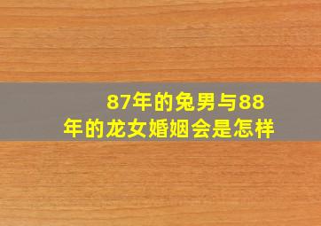 87年的兔男与88年的龙女婚姻会是怎样