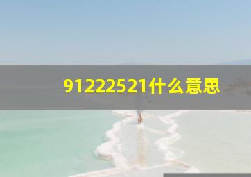 91222521什么意思