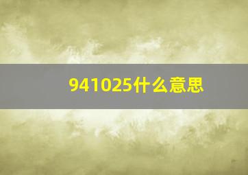 941025什么意思