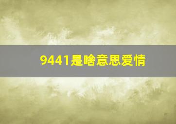 9441是啥意思爱情