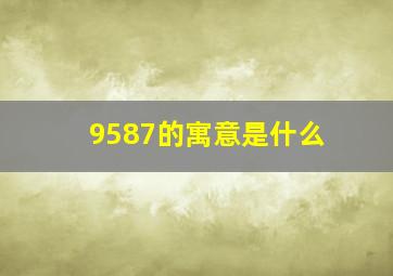 9587的寓意是什么