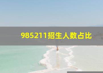 985211招生人数占比