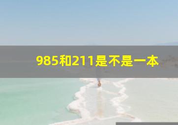 985和211是不是一本