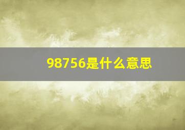 98756是什么意思