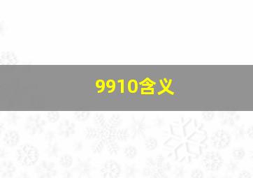 9910含义