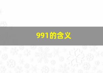 991的含义