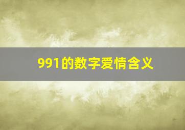 991的数字爱情含义