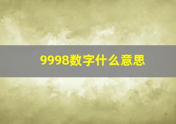 9998数字什么意思