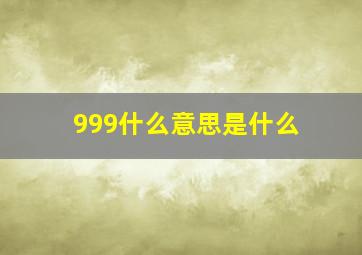 999什么意思是什么