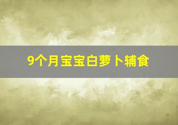 9个月宝宝白萝卜辅食