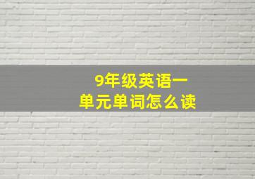 9年级英语一单元单词怎么读