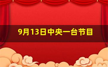 9月13日中央一台节目