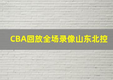 CBA回放全场录像山东北控