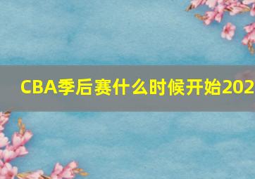 CBA季后赛什么时候开始2024