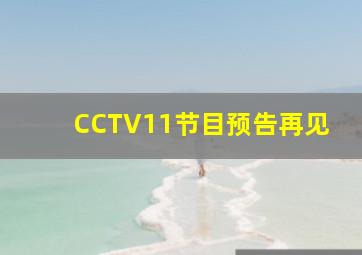 CCTV11节目预告再见