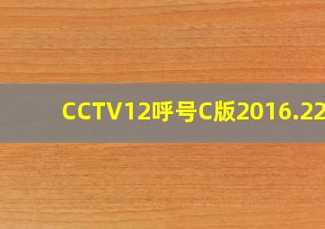 CCTV12呼号C版2016.22.9