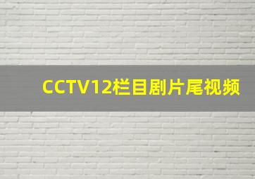 CCTV12栏目剧片尾视频