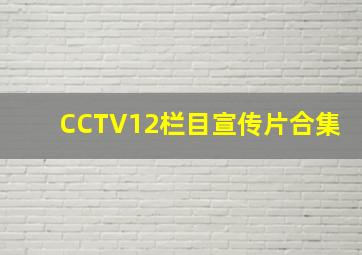 CCTV12栏目宣传片合集