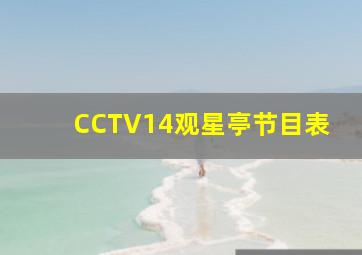 CCTV14观星亭节目表