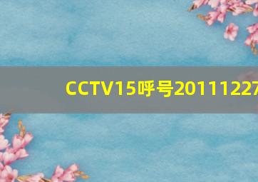 CCTV15呼号20111227