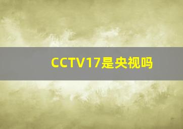 CCTV17是央视吗