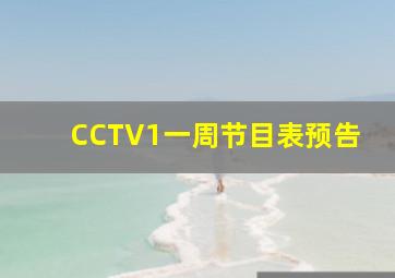 CCTV1一周节目表预告